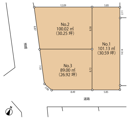 小川ＰＪ２２　売地３区画